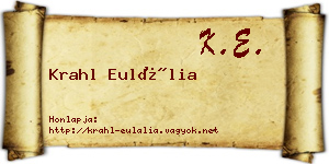 Krahl Eulália névjegykártya